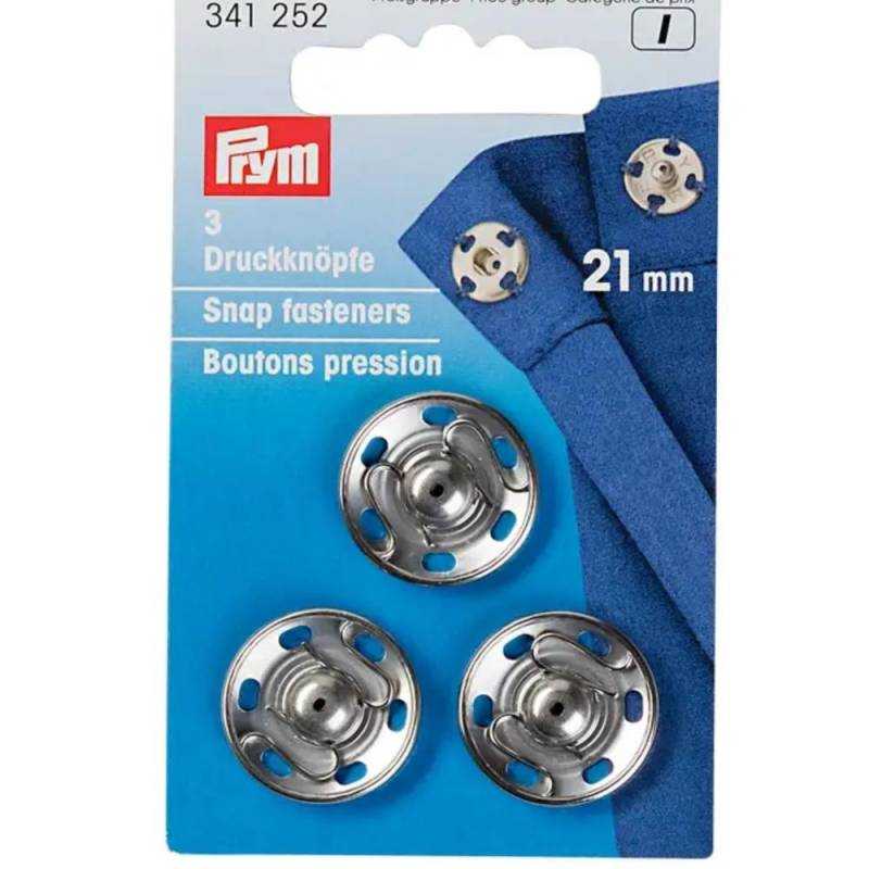 BROCHES DE PRESIÓN TRANSPARENTES Y LIGEROS DE PLÁSTICO DE PRYM PARA ROPA ,  Ø 13MM